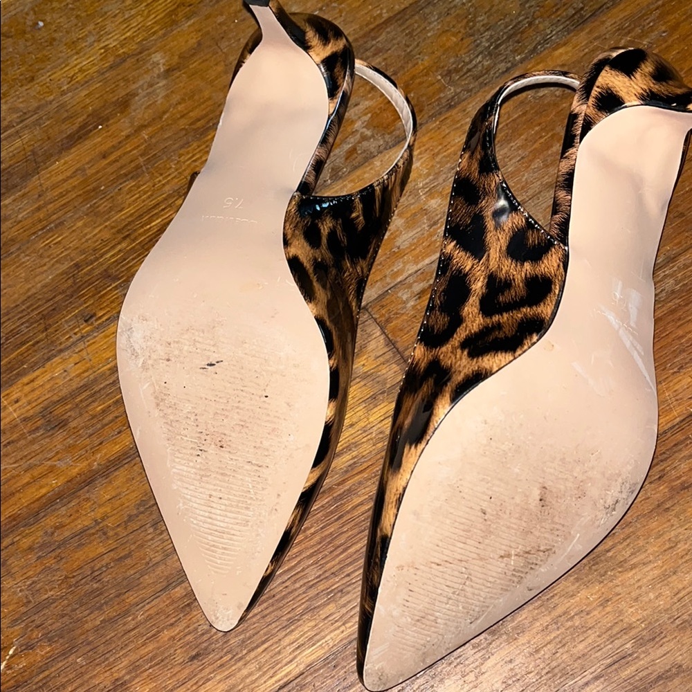 Leopard Print Slingback Heels - Picture 3 of 4